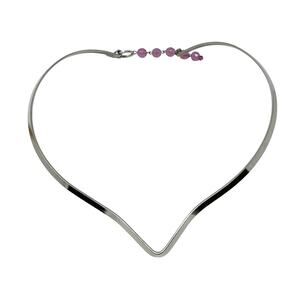 F.A.I.T.H.‎ Silver Tone Collar Necklace Minimalist Dainty Add a Pendant RARE